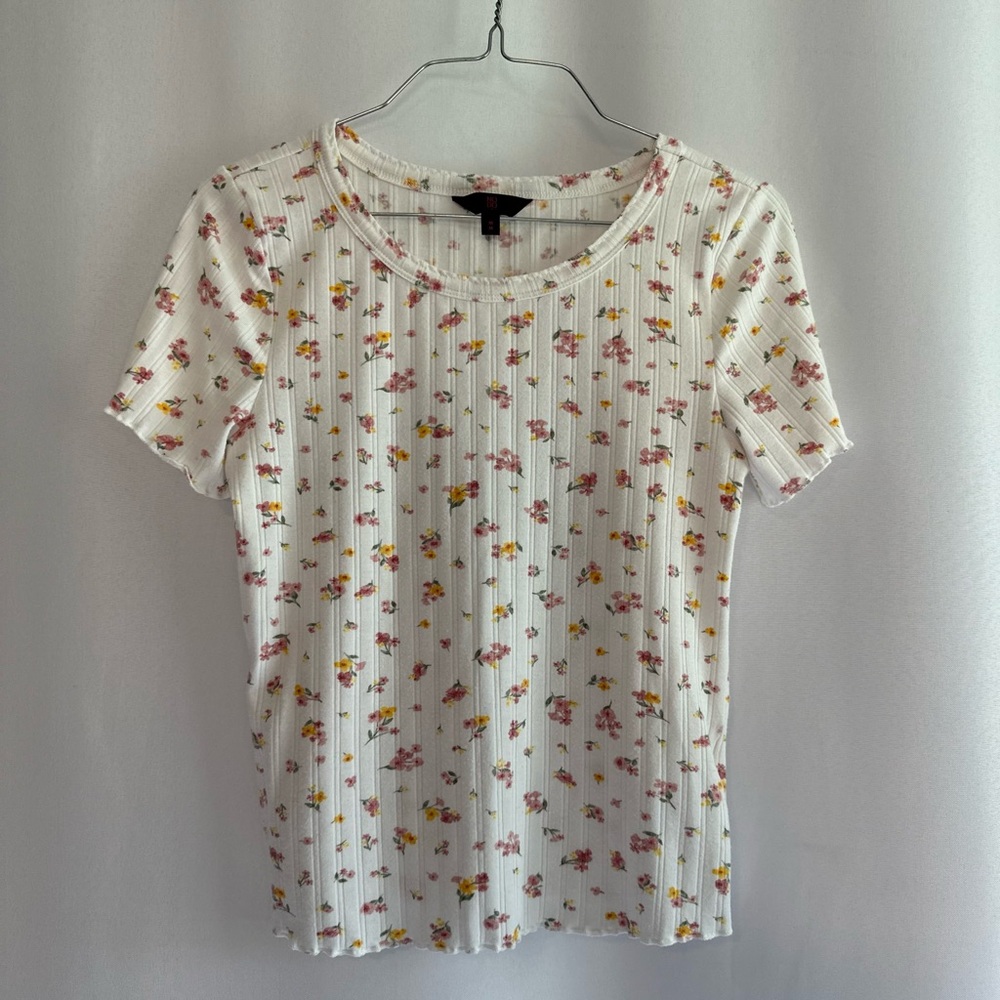 NOBO Floral Ribbed Knit Crop Top